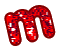 lettera M glitterata