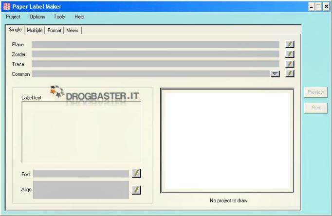 Screenshots del programma Paper label maker