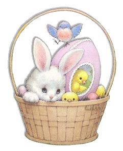 coniglio con cesto pasquale