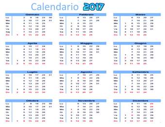 calendario 2017 stampabile