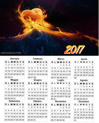 anno 2017 spirito cuore con fiamme
