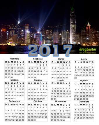 calendario con i 12 mesi dell'anno 2017