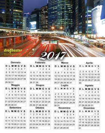 Calendario 2017 mensile vettoriale