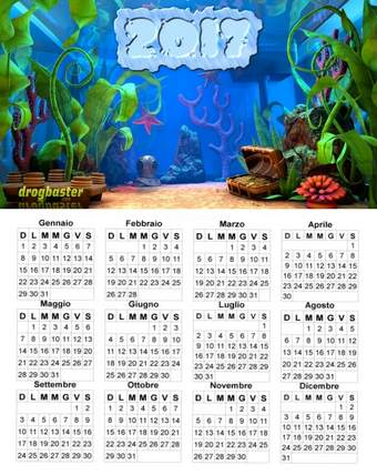 Calendario annuale 2017 acquario
