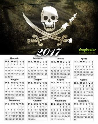 calendario 2017 gratis con bandiera dei pirati