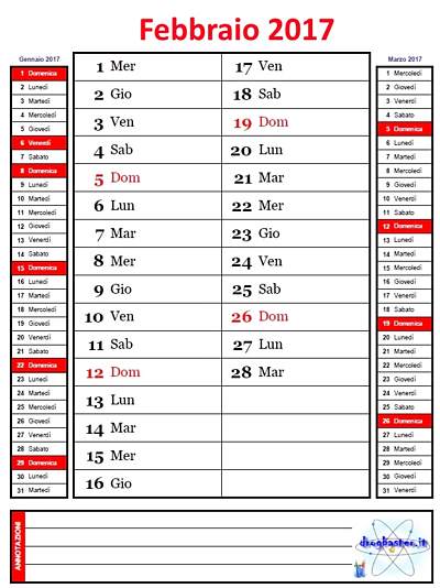mese di febbraio 2017