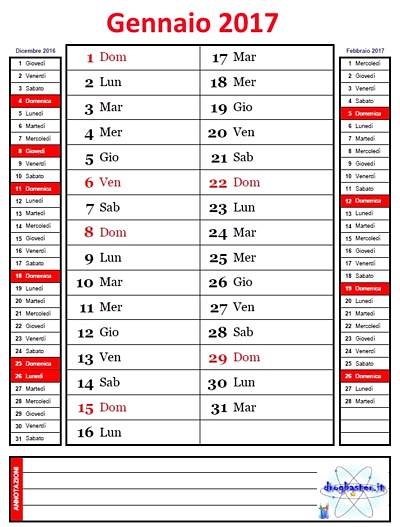 mese di gennaio 2017