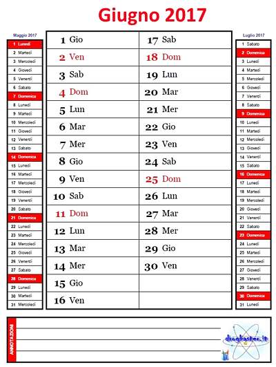 mese di giugno 2017