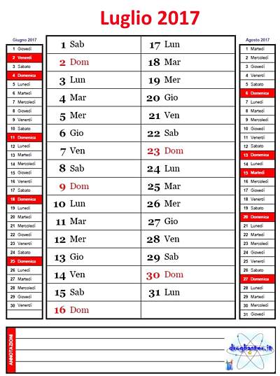 mese di luglio 2017