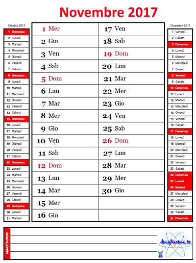 mese di novembre 2017
