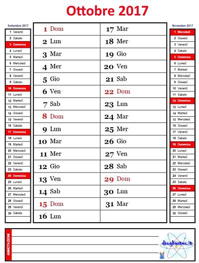 mese di ottobre 2017