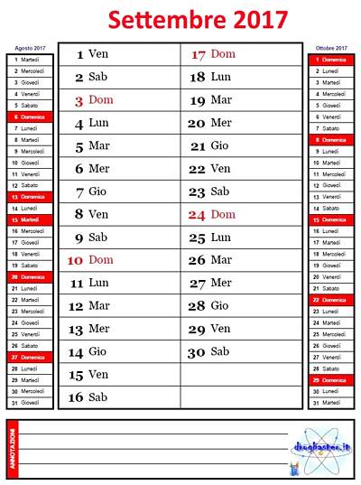 mese di settembre 2017