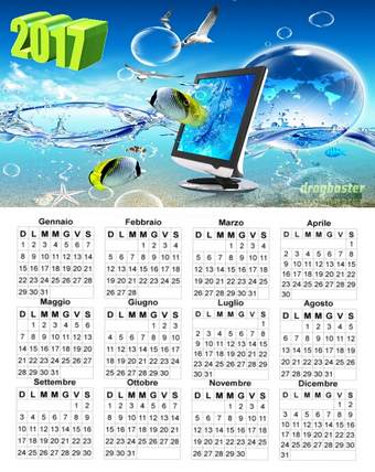 calendario annuale con sfondo 3d