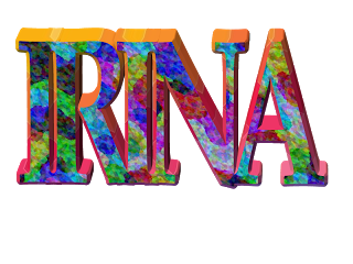 scritta glitterata Irina