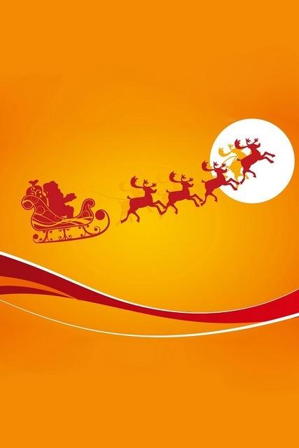 babbo natale con slitta su sfondo giallo