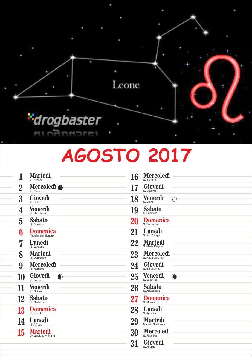 Calendario Mensile 2017 Con Costellazione Australe Dei Segni Zodiacali