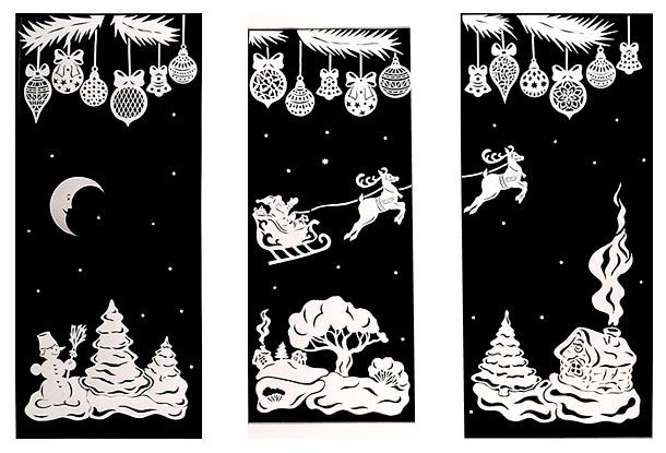 Set di 6 stencil in plastica a tema natalizio 14x15 cm STENCIL NATALE 
