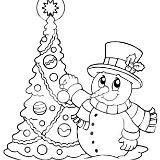 albero natale con pupazzo di neve