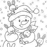 disegno di Natale con Pupazzo di Neve