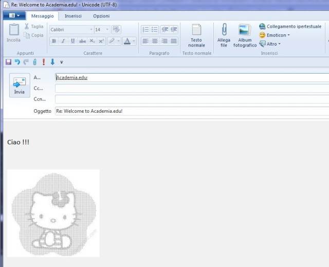 inserire ascii art in windows live mail