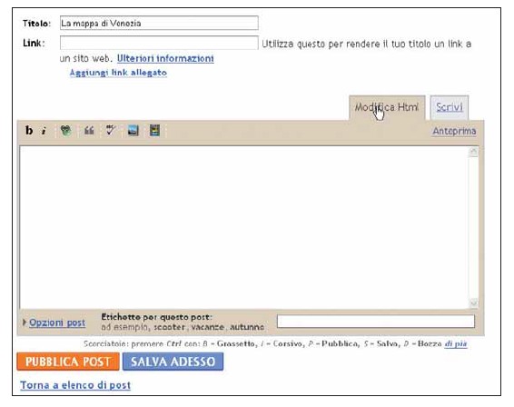 pubblica post blogger