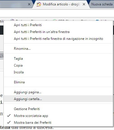 aggiungi cartella preferiti