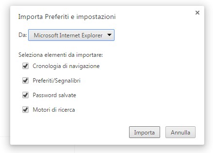 importa preferiti