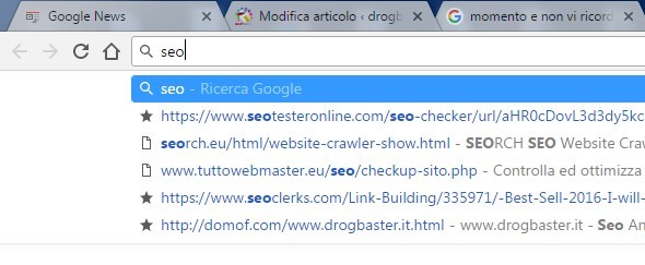 preferiti barra ricerca