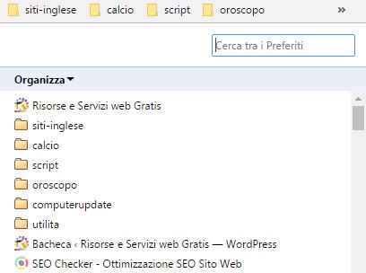 ricerca preferiti