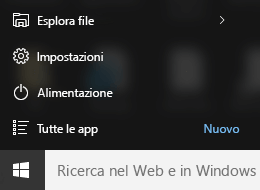 start impostazioni windows10