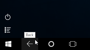 tablet tasto indietro
