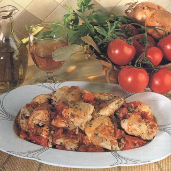 piatto con coniglio alla cacciatora