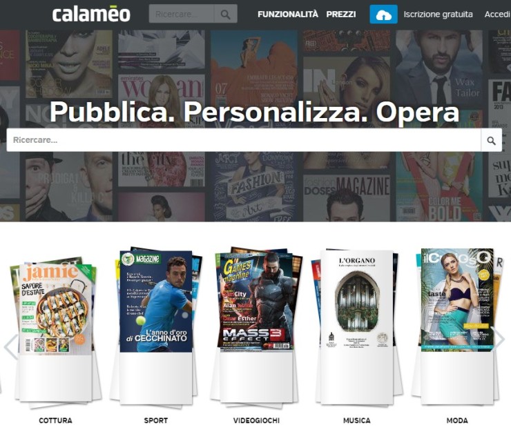 schermata home calameo