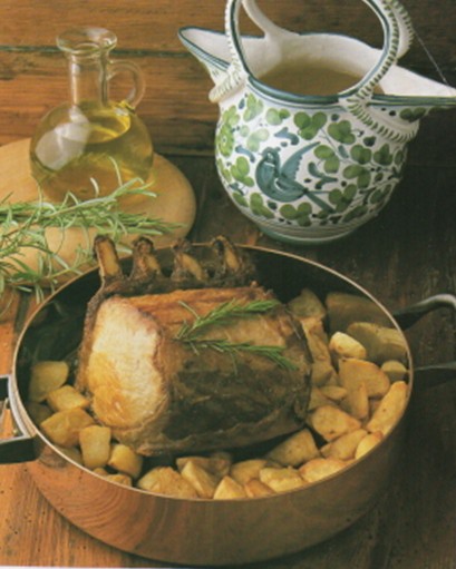 secondo piatto maiale con patatine arrosto