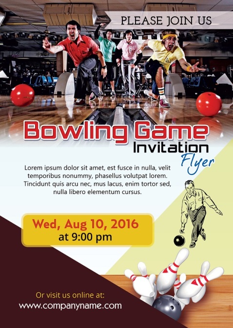 volantino presentazione evento bowling