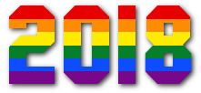 2018 scritta con colori gay pride