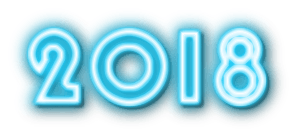 2018 scritta neon