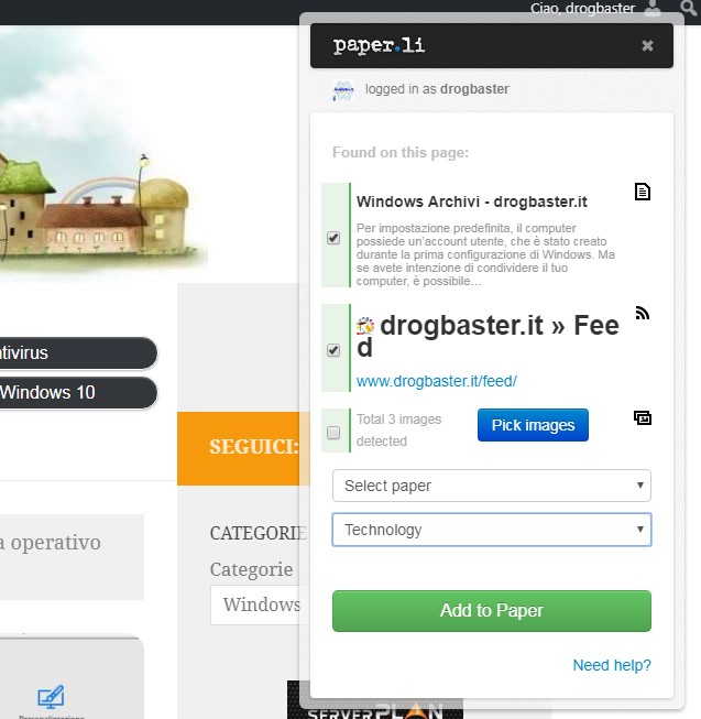aggiungi preferiti su paperli