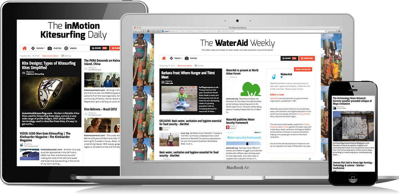 pubblicazione dei contenuti su dispositivi