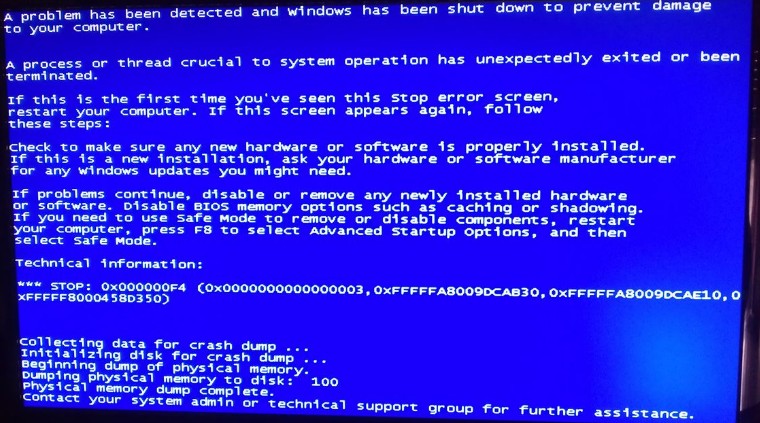 schermata blu computer