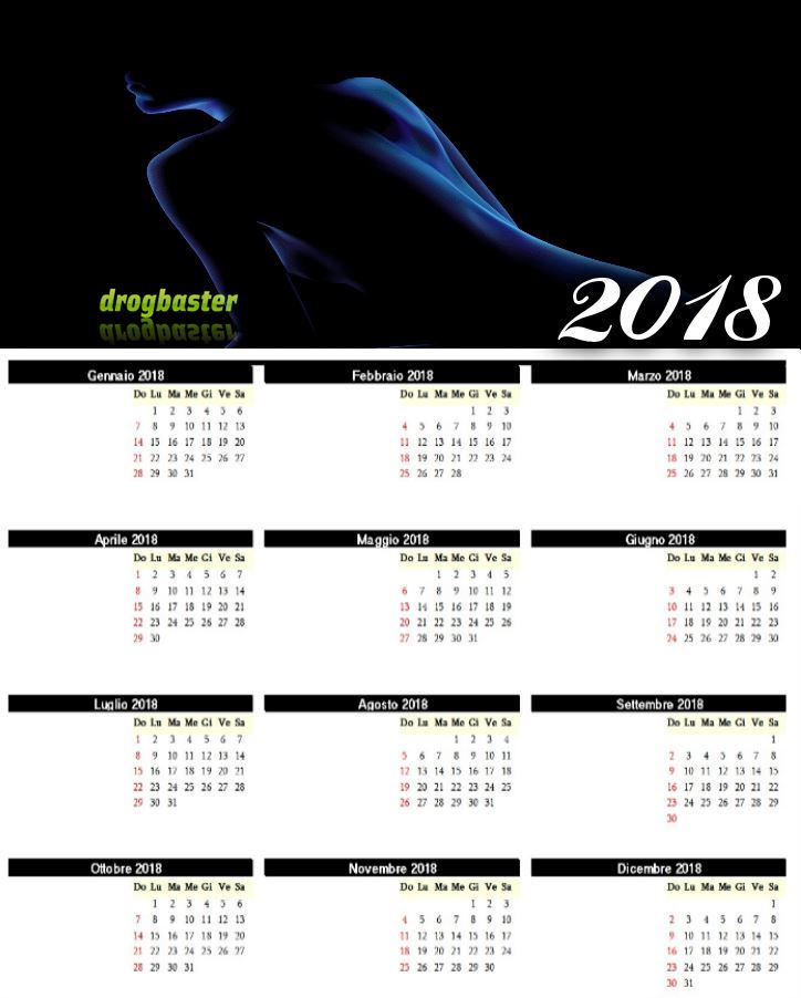 calendario annuale 2018 sfondo photoshop