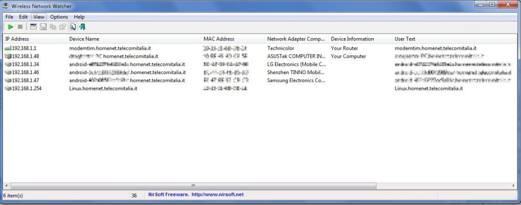 trovare dispositivi collegati in rete