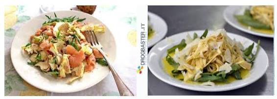 antipasto semplice CARPACCIO DI CARCIOFI servito nel piatto