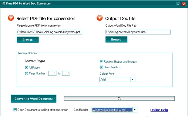 convertire i file PDF in un file DOC