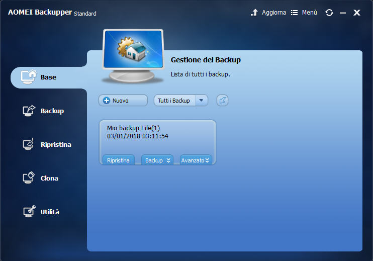 Standard AOMEI Backupper