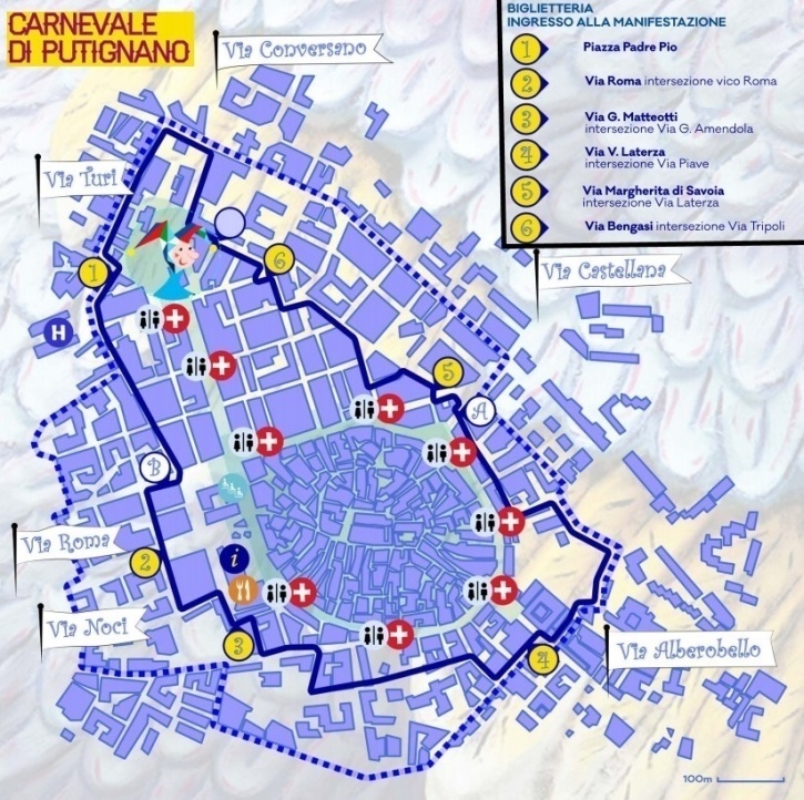 mappa percorso carnevale