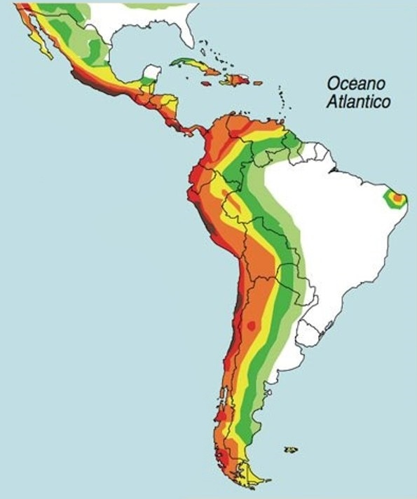 Aree sismiche Sud America