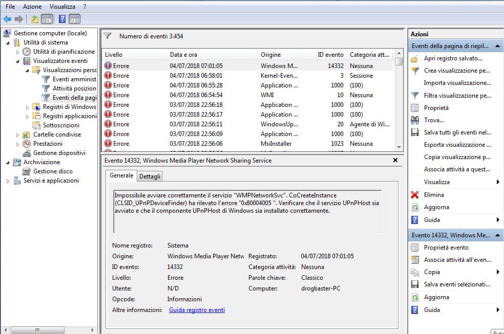 Visualizza tutte le istanze di un evento