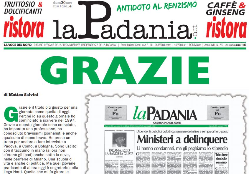 30 Novembre 2014 ultima edizione del giornale