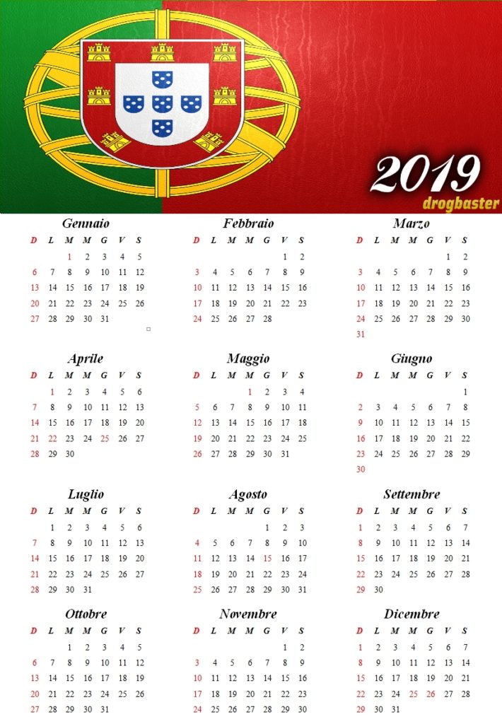 Calendari da scaricare con foto del 2019